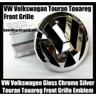 VW Volkswagen Gloss Chrome Silver Front Grille Emblem Badge Touran Touareg Bonnet Hood
