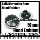 AMG Mercedes Benz Devil Black Chrome Silver 57mm Hood Badge Emblem Bonnet Metal Black Class W E S C CLK SLK Series