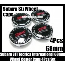 Subaru STi Tecnica International 68mm Wheel Center Caps Emblems Badges Impreza WRX STi BBS Legacy Tribeca 4Pcs