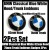 BMW Classical Blue White 82mm Hood 74mm Trunk Emblems Badge Bonnet Boot Aluminium Alloy 2Pcs Set 2Pins