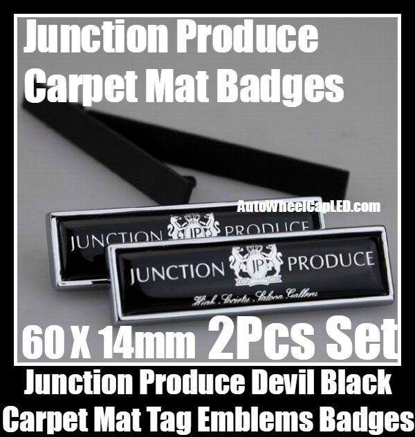 Junction Produce JP Devil Black Carpet Mat Tag Emblems Badges 2Pcs Aluminum Japan