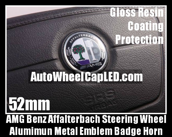AMG Mercedes Benz Affalterbach Color Steering Wheel Center Emblem Badge Horn C E S SL Class Curve 52mm Sticker