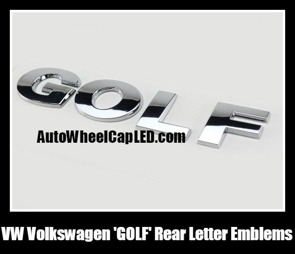 VW Volkswagen 'GOLF' Chrome Silver Emblems Letters Rear Trunk Badges Stickers