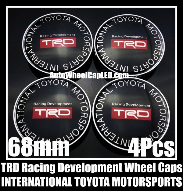 4 PACK TRD Racing Development Wheel Center Hub Cap Sticker Decal 2.2" diam