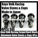 Rays Volk Racing Forged Devil Black Aluminum Tire Valve Stems Caps Japan Wheels Rims Work Japan 4Pcs Set