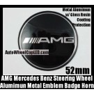 AMG Mercedes Benz Steering Wheel Center Emblem Badge Horn Devil Black C E S SL Class Curve 52mm Sticker