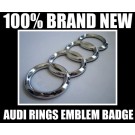 Audi Rings Chrome Silver Emblem Front Rear 140X45mm Grill Hood Trunk Badge A3 A4 A6 A8 S3 S4 S6 R Q7 Q5