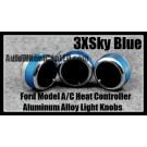 Ford Car Air Conditioner Heat Control Sky Blue Knobs Aluminum Alloy ABS Bright Interior Light