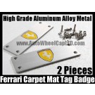 Ferrari Carpet Tag Badge 3D Carve Mat Emblem Aluminum Alloy Metal F40 F55 308 328 348 355 360 458 Metallic Silver
