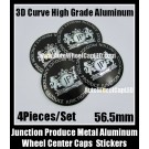 Junction Produce Devil Black 56.5mm Wheel Center Caps Emblems Stickers 4Pcs Set Aluminum Alloy