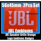 JBL Hi-Fi Speakers Orange Logo Emblems Badges Grille Stickers 2Pcs Set High-Grade Professional