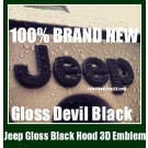 Jeep Gloss Devil Black Hood Truck Emblem Badge Front Wrangler Grand Cherokee Stickers