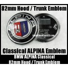 BMW ALPINA 82mm Hood Trunk Emblems Badge Roundel Bonnet Boot Aluminium Alloy 2Pins
