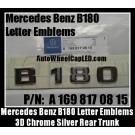 Mercedes Benz B180 Chrome Silver Emblems Letters Rear Trunk Stickers B-Class P/N A 169 817 08 15