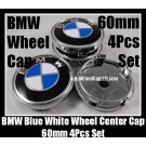 BMW Classic Blue White 60mm Wheel Center Hubs Caps Roundels 4Pcs Emblems Badges Aluminium Alloy