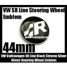 VW Volkswagen SR Line Black Chrome Silver 44mm Steering Wheel Horn Emblem