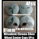Mitsubishi Montero Pajero Wheel Center Caps Chrome Silver 81mm 4Pcs Set MR992254 V31 V32 V33 V43 V45  V73  V75 V77
