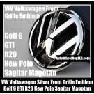 VW Volkswagen Gloss Chrome Silver Front Grille Emblem Badge Golf 6 MK6 GTI GTIs R20 New Polo Sagitar Magotan Bonnet Hood
