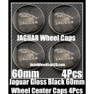 Jaguar Black Chrome Silver 60mm Wheel Center Caps Emblems 4Pcs Set XF XK XJ F X Type XJS XJ6 XJ8 XJX J8 XK8 XK8