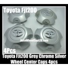 Toyota FJi200 Grey Chrome Silver Wheel Center Emblems Caps Hubs Roundels 4Pcs