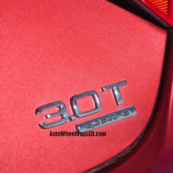 Audi 3.0T Quattro Rear Trunk Black Chrome Silver Letters Emblems Badges ...