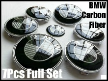 BMW Devil Black White Carbon Fiber Full Set Emblems - AutoWheelCapLED.com